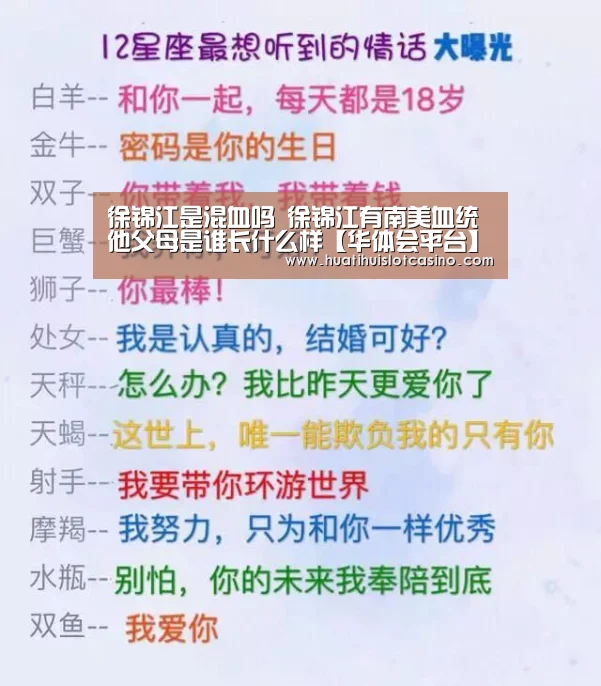 徐锦江是混血吗 徐锦江有南美血统他父母是谁长什么样【华体会平台】(图2) 华体会下载